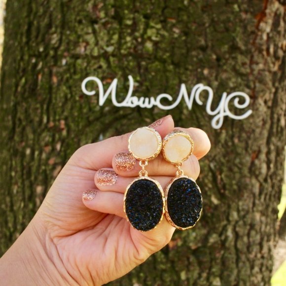 Anthropologie Druzy Quartz Earrings by BaubleBar - Picture 3 of 9